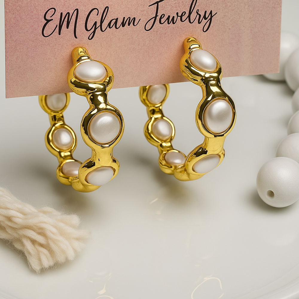 Luna Luxe Hoops on a neutral background